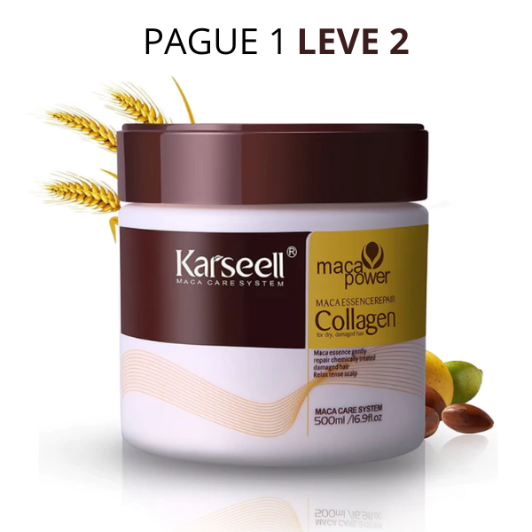 Máscara de Colágeno Karseell® [Compre 1 Leve 2] Cabelos Hidratados e Nutridos por Mais Tempo