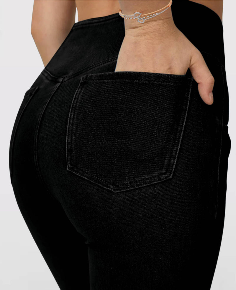 Calça Jeans de Cintura Alta Cruzada [Últimas Unidades 🔥]