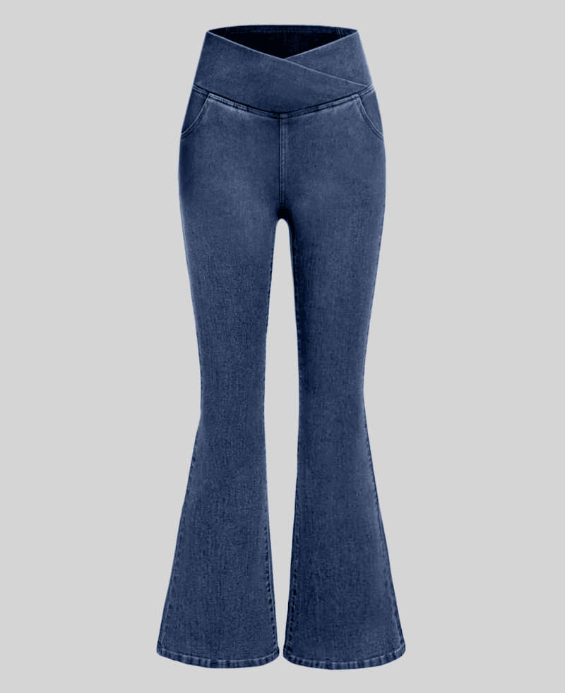 Calça Jeans de Cintura Alta Cruzada [Últimas Unidades 🔥]